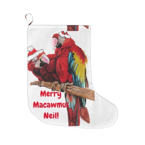 Santa Macaws Macaw Parrot Christmas Stocking