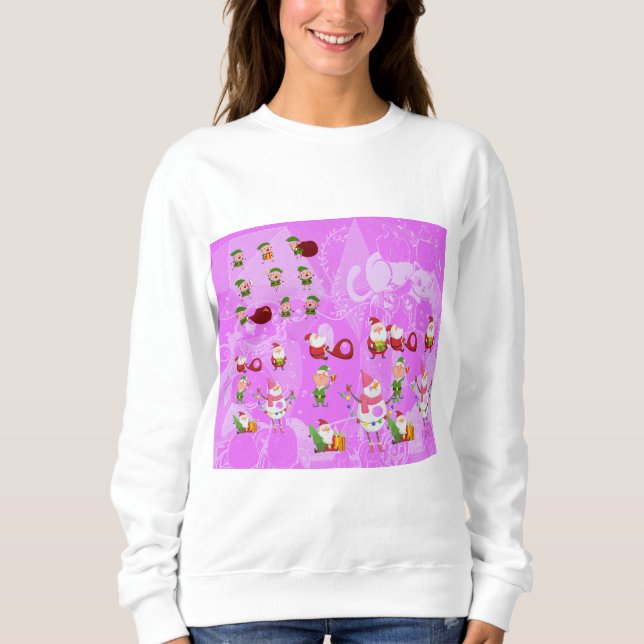 Santa Magical Pink New Year  Sweatshirt (Front)