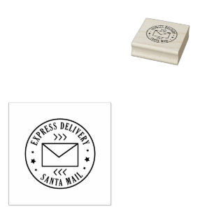 Santa Mail Express Delivery Wood Stamp