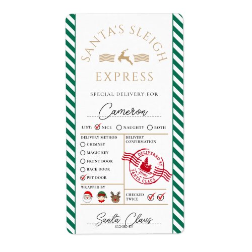 Santa Mail Express Special Delivery Gift Sticker