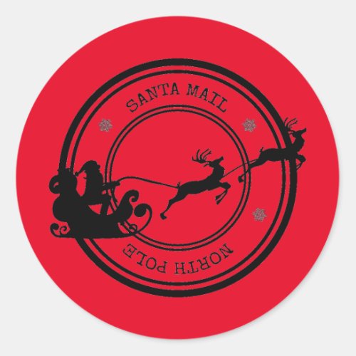 Santa Mail North Pole Classic Round Sticker