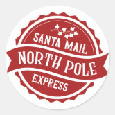 North Pole Express Mail Gifts from Santa Christmas Square Sticker