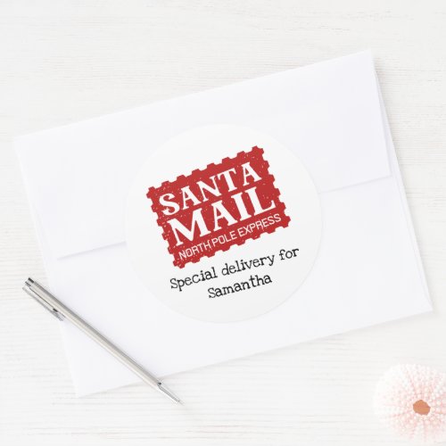 Santa mail special delivery Christmas gift sticker