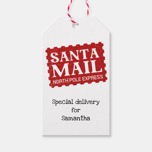 Santa mail special delivery Christmas gift tag
