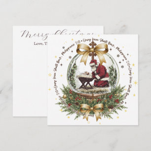 Santa & Manger Christmas Card with Scripture