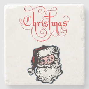 Santa Marble Stone Coaster Christmas