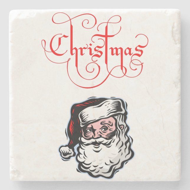 Santa Marble Stone Coaster Christmas (Front)