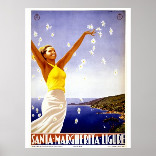 Santa Margherita Ligure Vintage Italian travel Poster