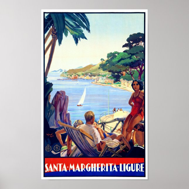 Santa Margherita Ligure Vintage Poster Restored (Front)