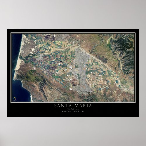 Santa Maria California Satellite Poster Map