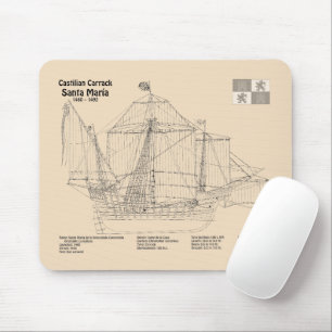 Santa Maria - Ship Blueprint Plans SD Mouse Pad
