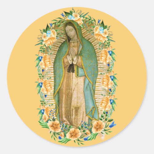 Santa Maria Virgen de Guadalupe Mother Mary Classic Round Sticker