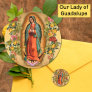 Santa Maria, Virgen de Guadalupe Mother Mary Roses Classic Round Sticker