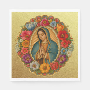 Santa Maria, Virgen de Guadalupe Mother Mary Roses Napkins