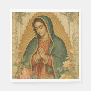 Santa Maria, Virgen de Guadalupe Mother Mary Roses Napkins