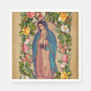 Santa Maria, Virgen de Guadalupe Mother Mary Roses Napkins