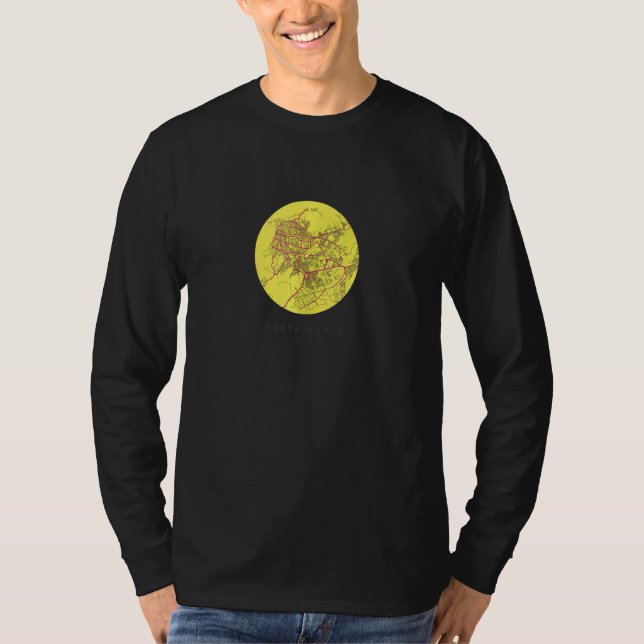 Santa Marta Colombia Circular Street Urban City Ma T-Shirt (Front)