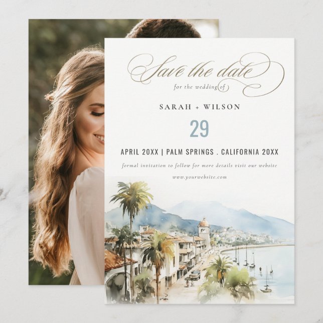 Santa Marta Colombia Landscape Wedding Photo Save The Date (Front/Back)