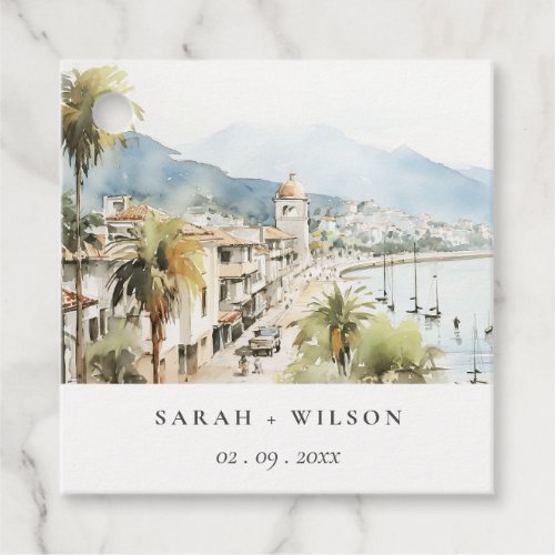 Santa Marta Colombia Watercolor Landscape Wedding