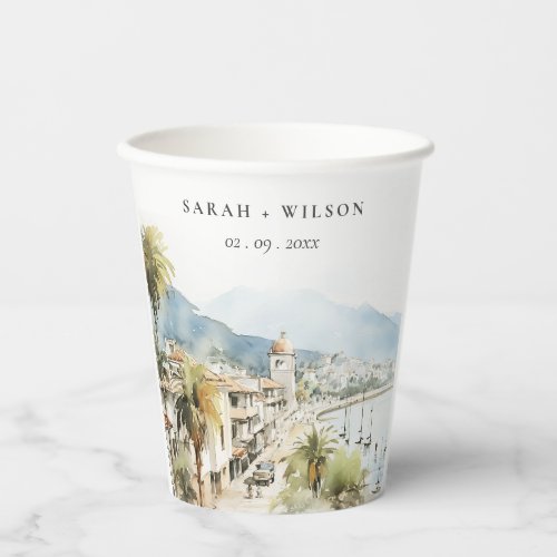 Santa Marta Colombia Watercolor Landscape Wedding