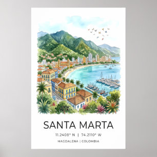 Santa Marta Print Serene Marina and Bay View