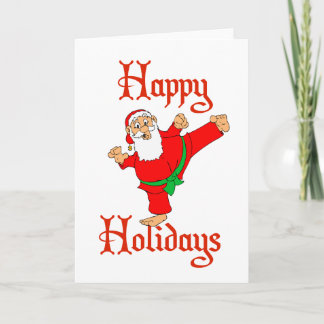 Santa Martial Artist Karate Christmas Holidays Holiday Card