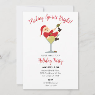 Santa Martini Christmas Party Invite