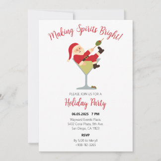Santa Martini Christmas Party Invite