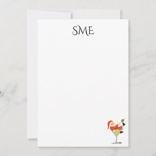 Santa Martini Monogram Thank You Cards