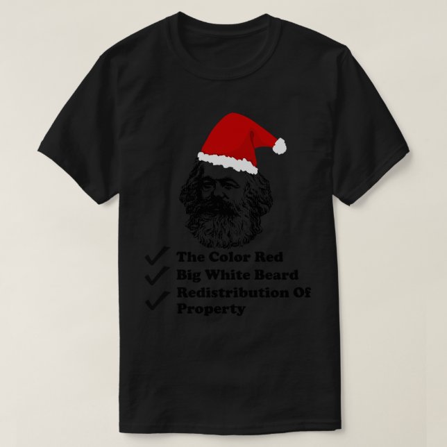 Santa Marx - Karl Marx, Christmas, philosophy, eco T-Shirt (Design Front)