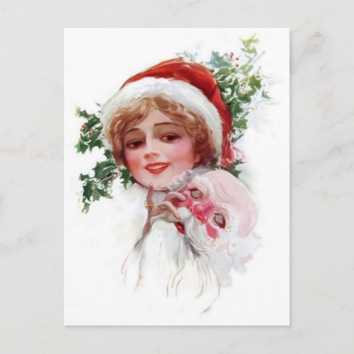 Santa Mask Holiday Postcard