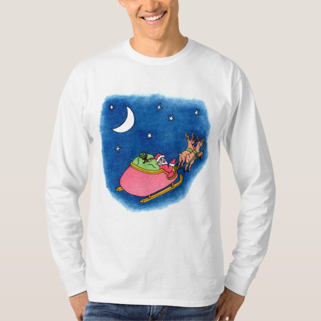 Santa Mens Long Sleeve T-Shirt (Front)