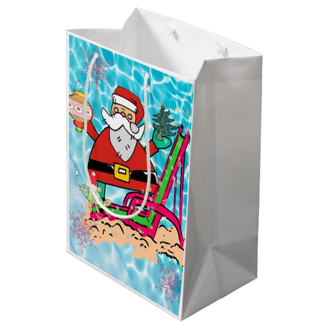 Santa Merry Christmas Gift Bags (Back Angled)