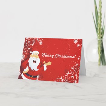 Santa: Merry Christmas Greeting Card by Allita at Zazzle