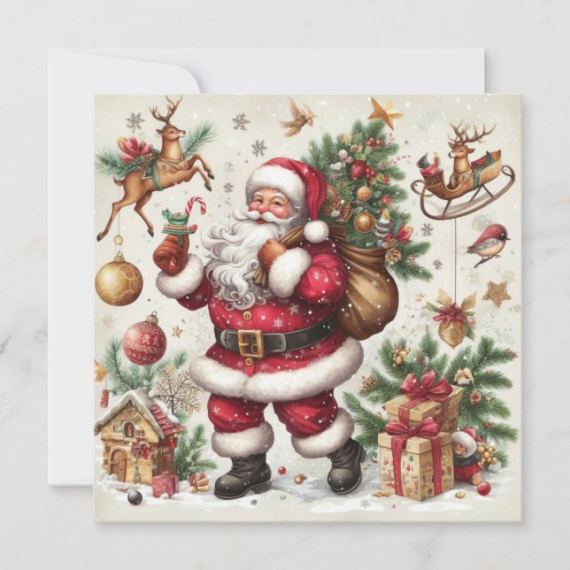 Santa Merry Christmas Greeting Card (Front)