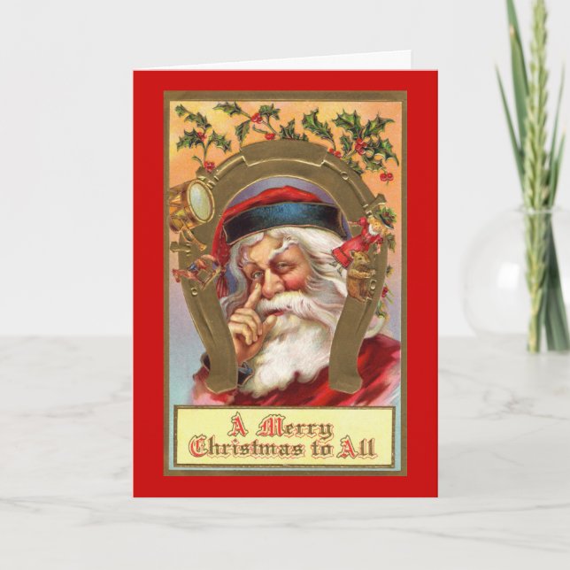 Santa Merry Christmas Greeting Card (Front)