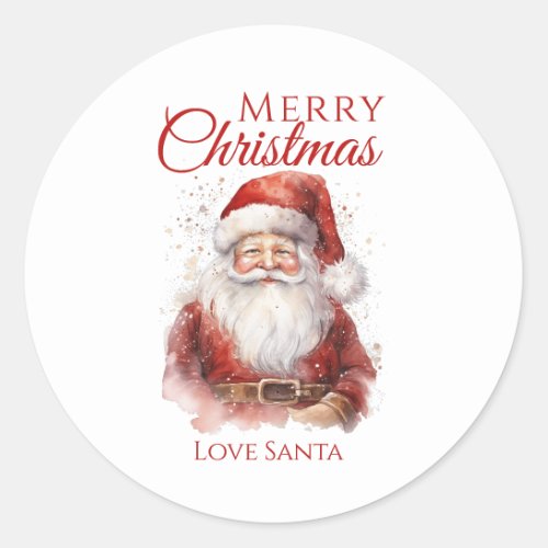 Santa Merry Christmas Kids Classic Round Sticker