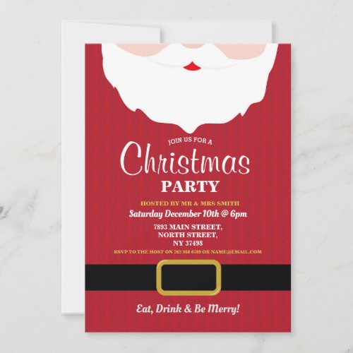 Santa Merry Christmas Party Xmas Invite