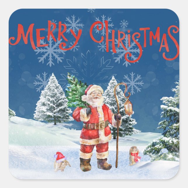 Santa Merry Cristmas Sticker (Front)