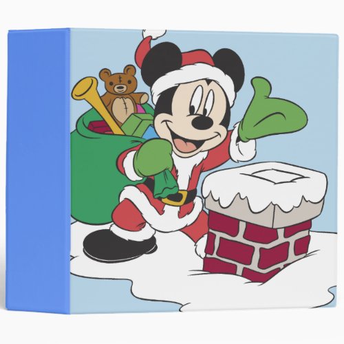 Santa Mickey Going Down Chimney Binder