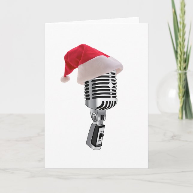 santa microphone holiday card (Front)