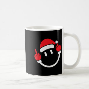 Santa Middle Finger Flip Off _ Christmas Profanity Coffee Mug