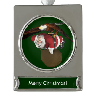 Santa Might Come A Bit Later Silver Plated Banner Ornament
