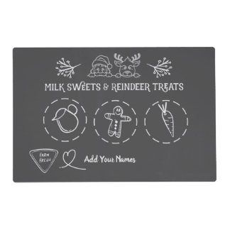 Santa Milk and Cookies Tray Placemat
