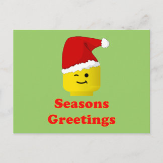 Santa Minifig Seasons Greetings Holiday Postcard