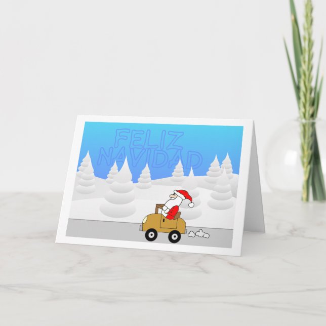 Santa Mobile - spanish Holiday Card (Front)