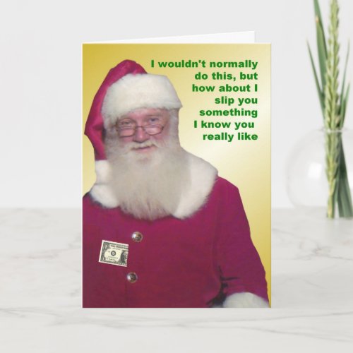 Santa Money Enclosed Holiday Card