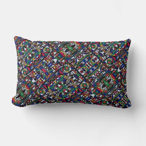 Santa Monica_Abstract Geometric Pattern Lumbar Pillow