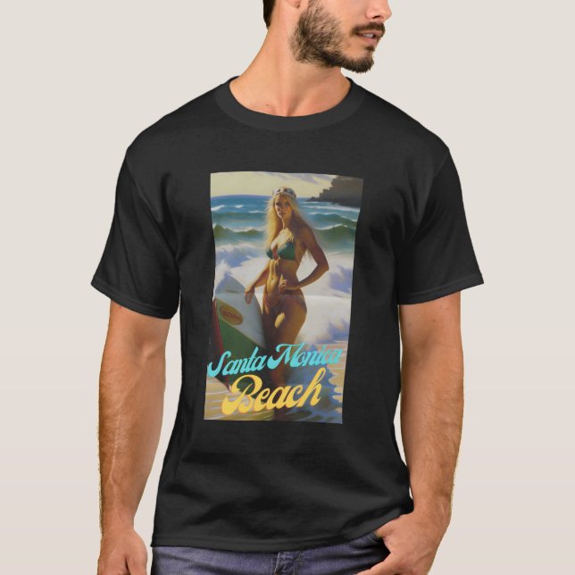 Santa Monica Beach California Parasdise Beautiful T-Shirt (Front)