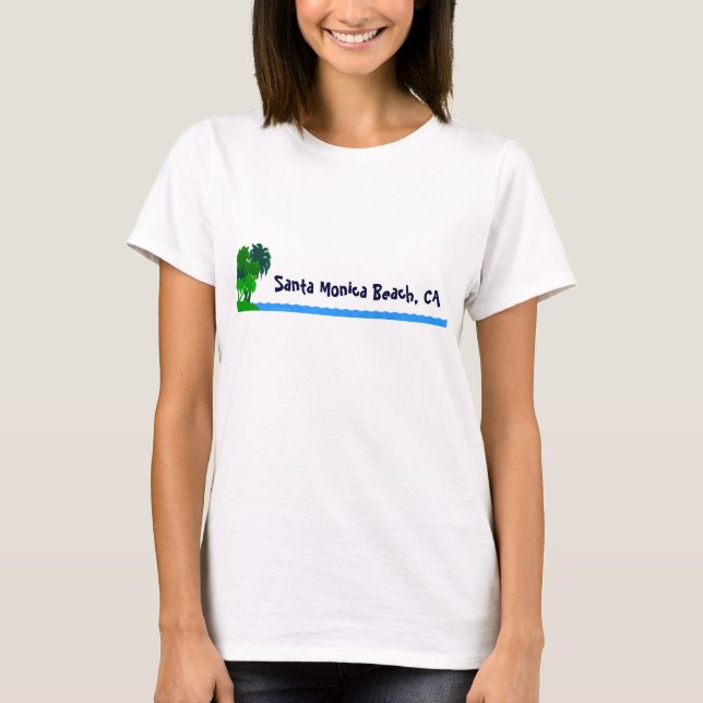 Santa Monica Beach Custom Palm Tree Ocean Shirt (Front)